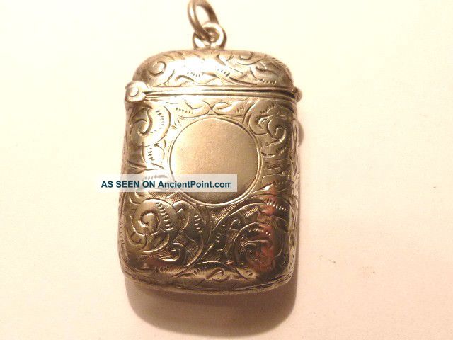 Solid Silver Minature Chatelain Vesta Case 1895 Birmingham Other photo