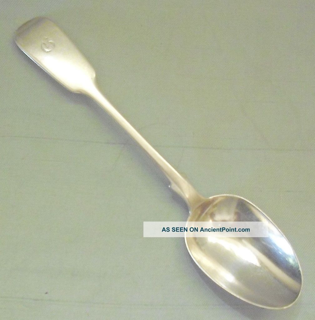 Antique English Sterling Silver Fiddle Tea Spoon Lias London 1847 Mono 