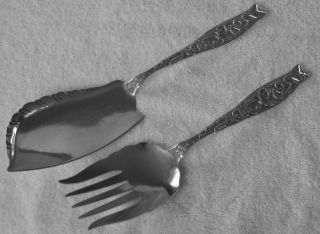 Whiting Mfg Co Sterling Silver Good Luck Fish Serving Set Aesthetic photo