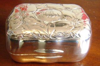 Art Nouveau Gorham Sterling Silver Clematis Soap Box 2 - Ca.  1903 photo