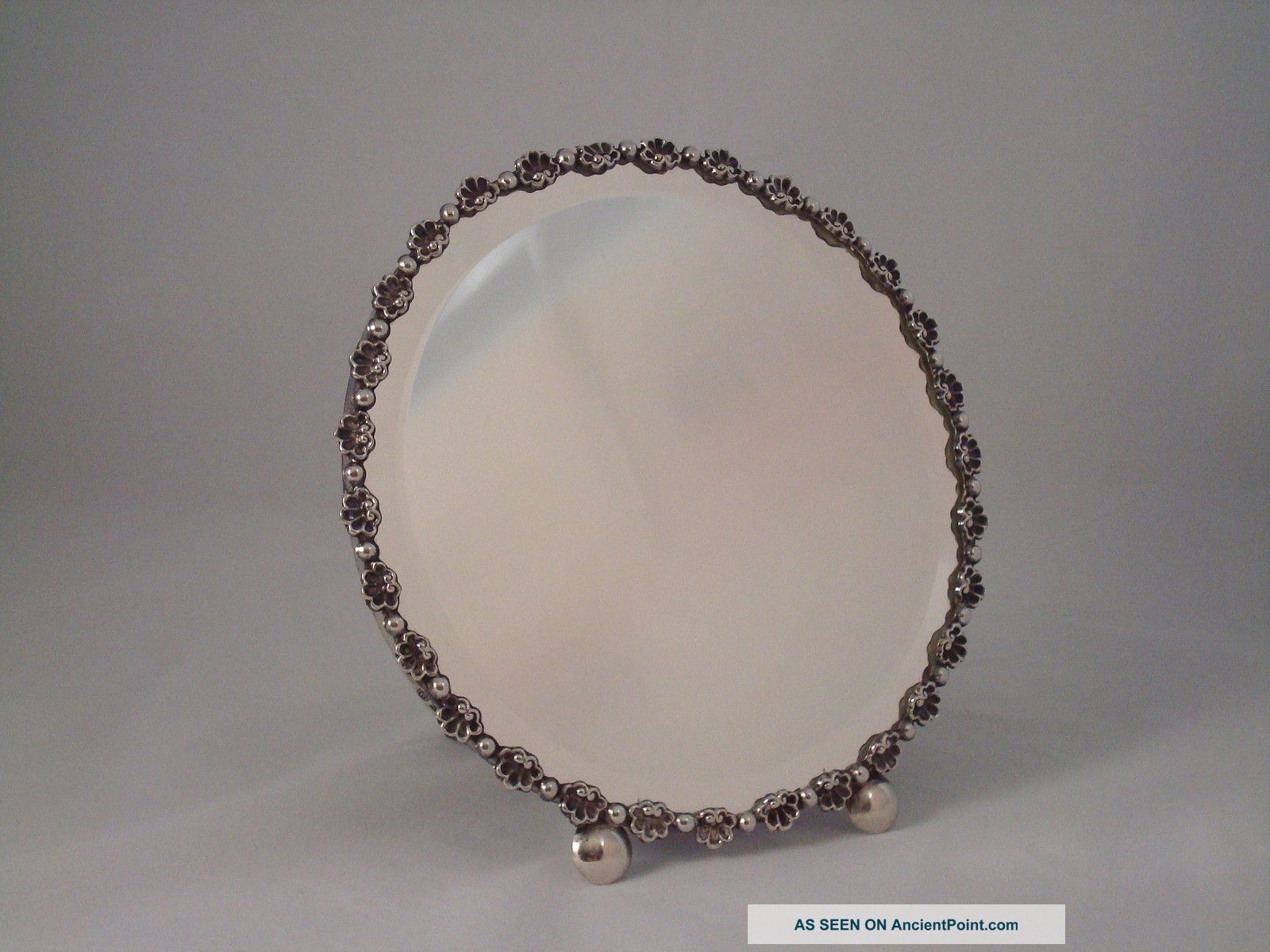 Vintage Sterling Silver Table Top Vanity Dresser Mirror Other photo