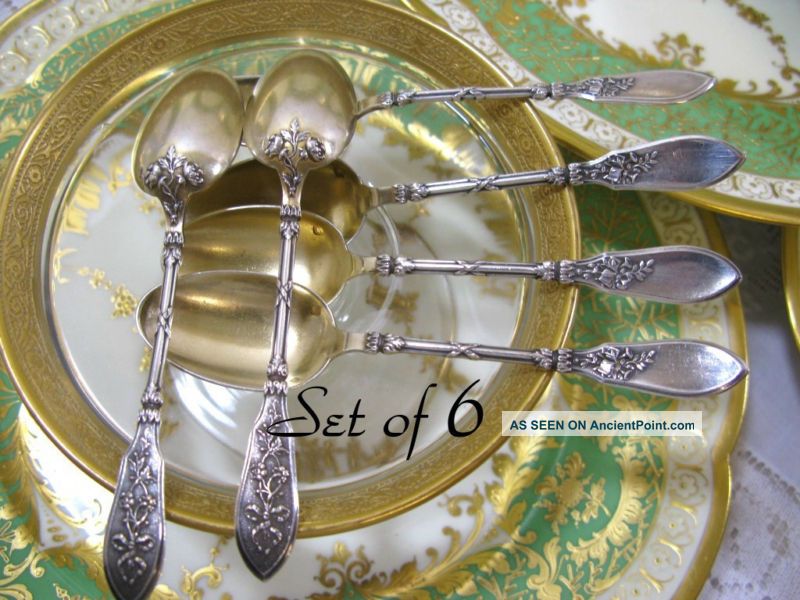 French Minerva & Gilt Coffee Spoons Set Of 6 W/box Other photo