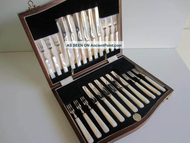 24 Piece Sterling Silver & M.  O.  P Dessert Set. . .  1935. . . Other photo
