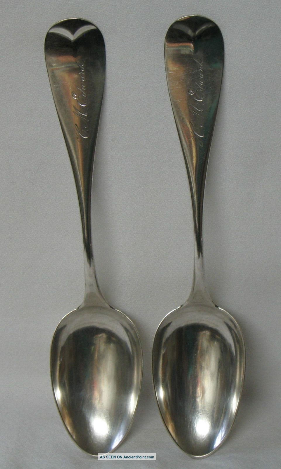 Hendrick Antique Coin Silver Tablespoon Serving Spoon Nashua Nh C.  1875 - 1900 Other photo