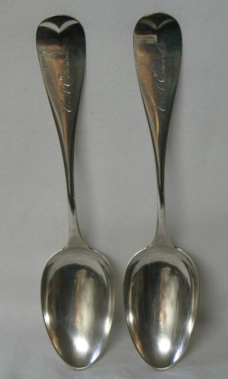 Hendrick Antique Coin Silver Tablespoon Serving Spoon Nashua Nh C.  1875 - 1900 photo