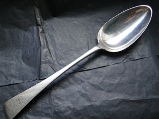 Old English Pattern Table Spoon Made In Sterling Silver New Castle C.  1800 photo