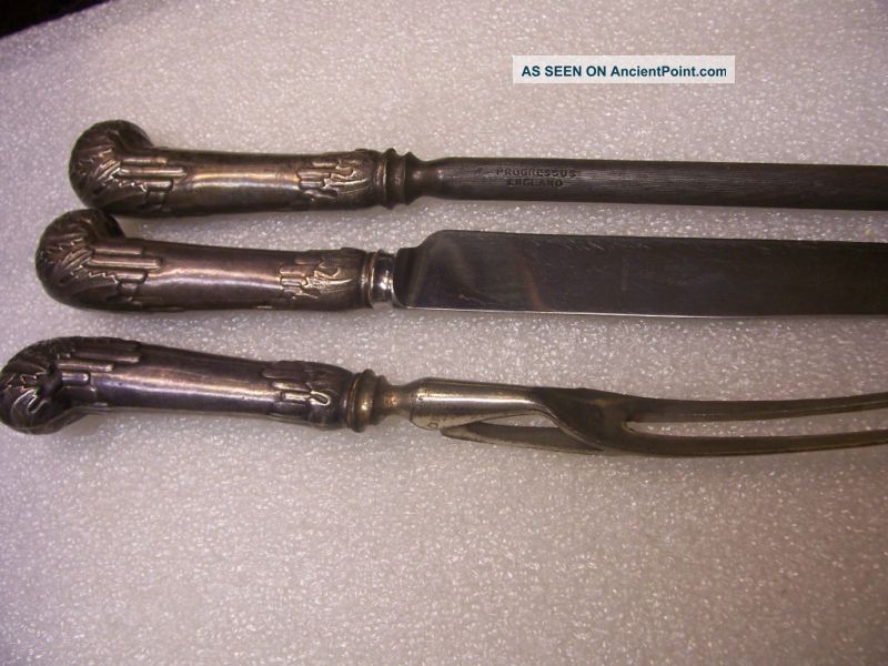 Progressus England Sterling Handle Carving Set,  Vintage, Other photo