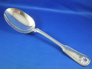 Antique Tiffany Sterling Shell & Thread Pattern Vegetable Serving Spoon C1905 photo