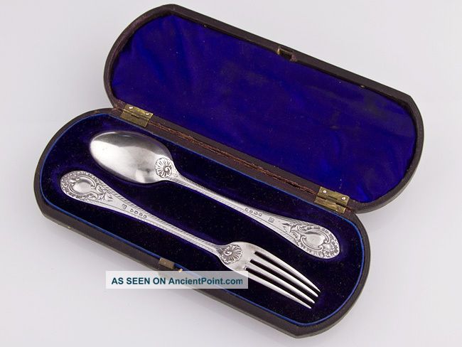 Sterling Silver Cased Fork And Spoon Set,  London 1875 Other photo
