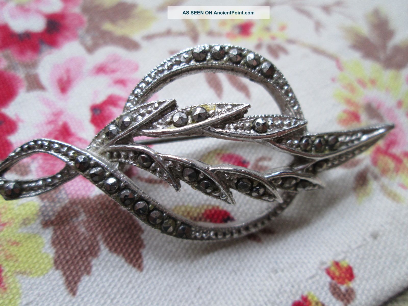 Antique Brooch Silver Art Deco Marcisite Other photo