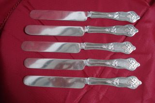 Set Of Five Sterling Silver Knives Grape Vine On Handle photo