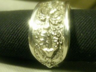 Stieff Corsage Sterling Silver Spoon Ring 1935 Sz 7 - 10 photo
