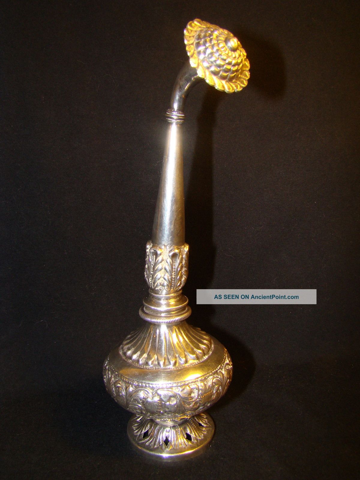 Antique Sterling Silver Indian Rose Water Shaker Sprinkler Persian Flower Bottle Other photo