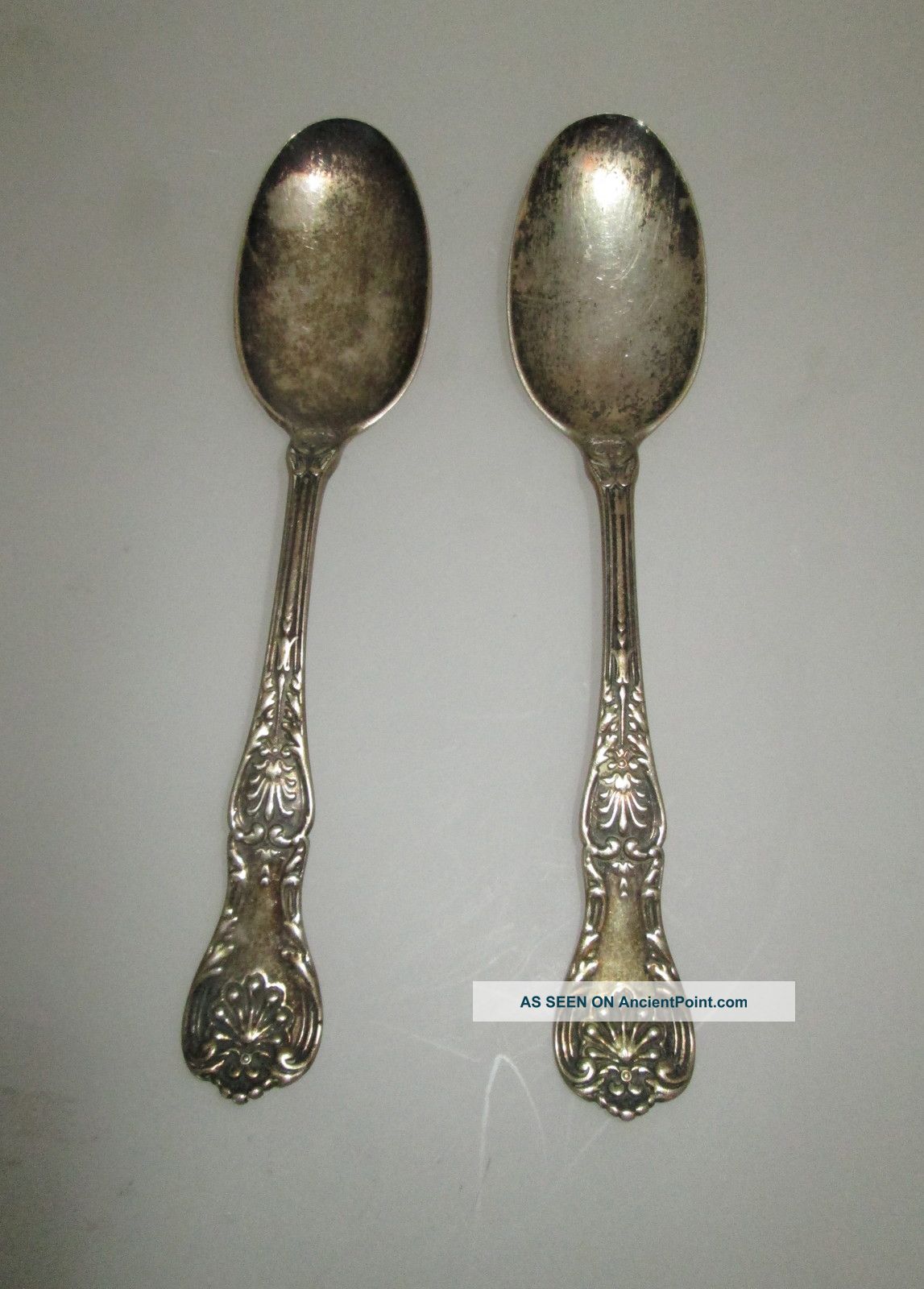 2 Antique Sterling Silver Spoons Patent 1884 Other photo