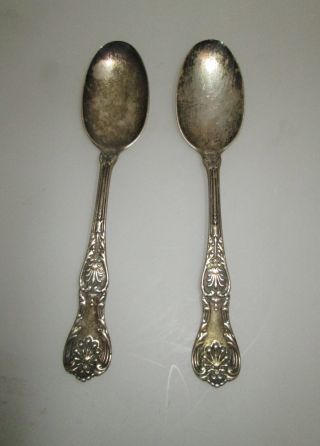 2 Antique Sterling Silver Spoons Patent 1884 photo