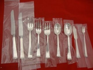 Modern Georgian Bt Allan Adler Sterling Silver Flatware Set 12 Massive 125 Pcs photo