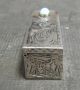 Antique Sterling Lipstick Case With Mirror And Light Blue Stone Other photo 2
