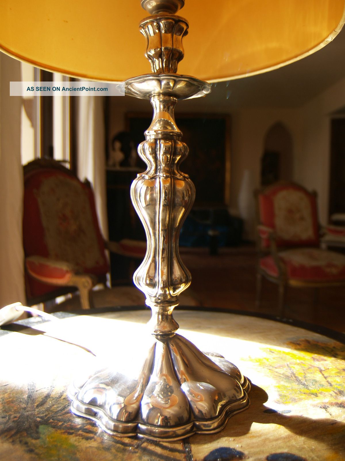 Stunning Antique 19th Century Sterling Silver Table Lamp Other photo