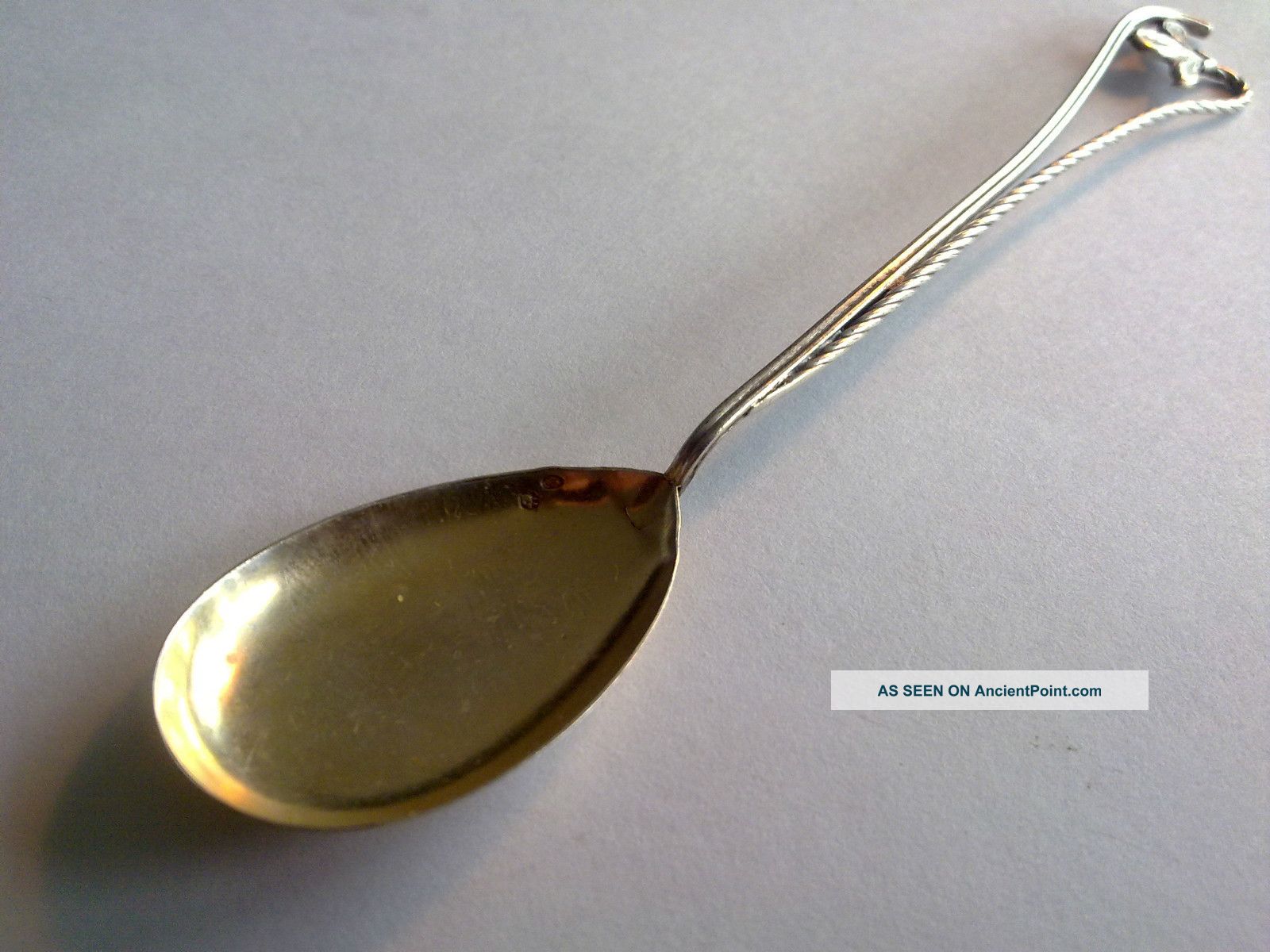 Antique Rare Solid Silver Spoon,  Portugal Hallmark,  Length: 14cm. Other photo