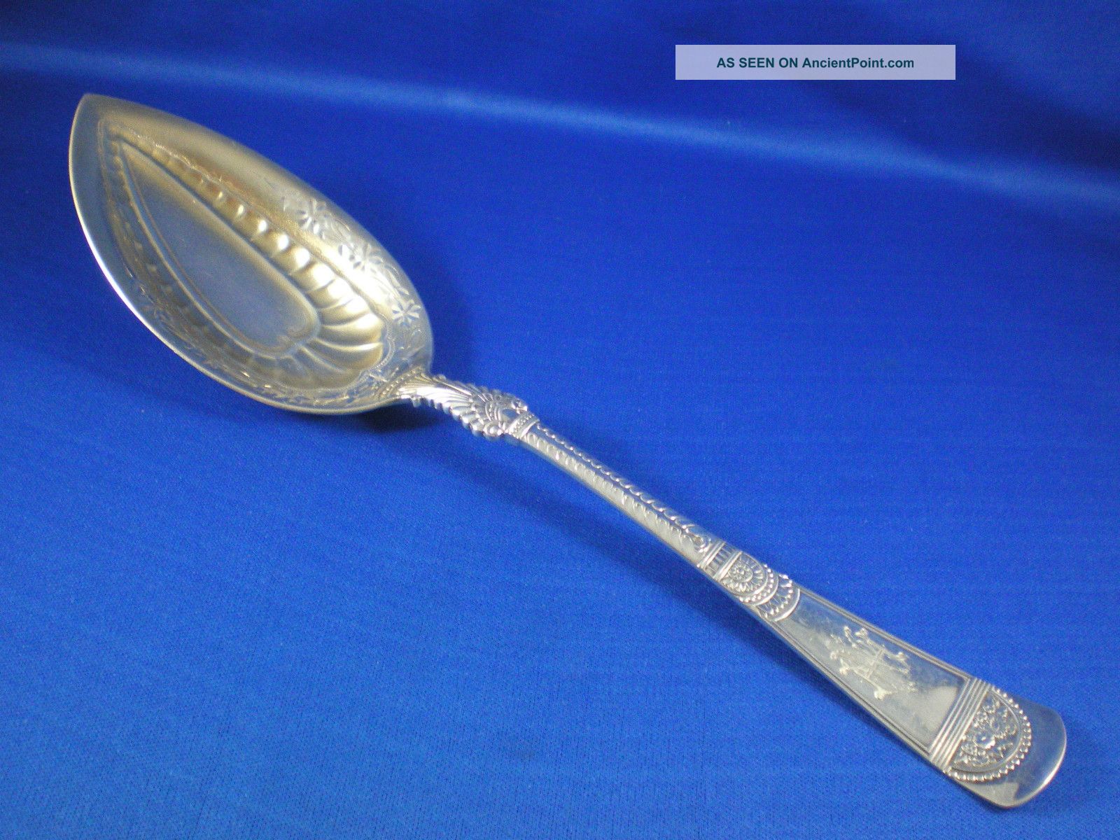 Antique Gorham Sterling Empress Pattern Large Serving Spoon Engraved Gilt Bowl Other photo