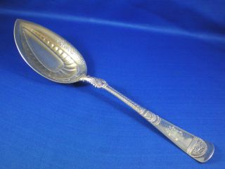 Antique Gorham Sterling Empress Pattern Large Serving Spoon Engraved Gilt Bowl photo