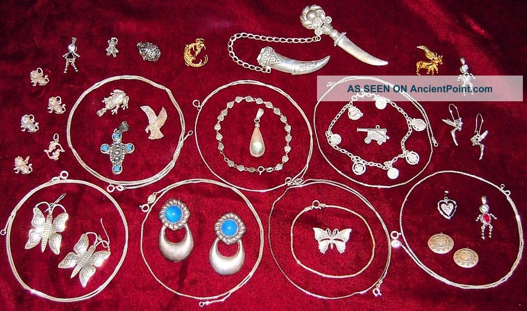. 925 Sterling Silver Bracelets Chains Charms Pendants 125g Not Scrap Other photo