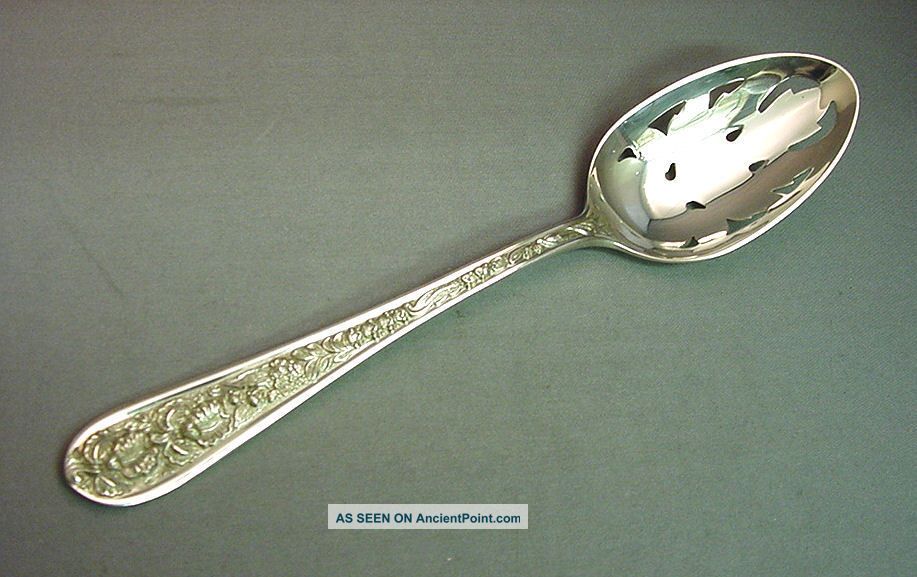 Corsage - Stieff Sterling Pierced Table Serving Spoon Other photo