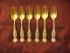 6 Towle Canterbury Sterling Silver Goldwashed Ice Cream Spoons Art Nouveau 1900 Other photo 1