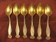6 Towle Canterbury Sterling Silver Goldwashed Ice Cream Spoons Art Nouveau 1900 Other photo 2