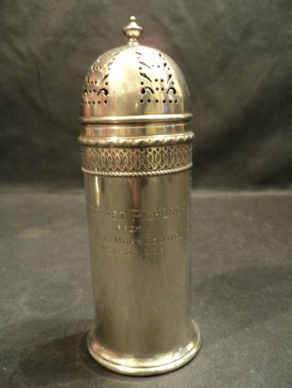 Wonderful Gorham Sterling Silver Sugar Shaker / Muffineer,  Engraved 1928 photo