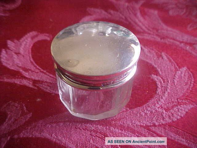 English Sterling Silver Birmingham 1918 Vanity Jar Hgd Other photo