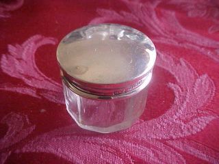 English Sterling Silver Birmingham 1918 Vanity Jar Hgd photo