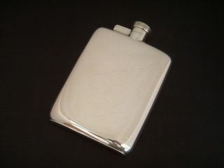 Antique Solid Silver Hip Flask - Birmingham 1925 - William Neale & Sons photo