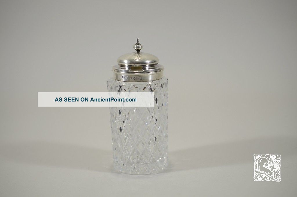 Crested Sterling Silver And Crystal Condiment - Birmingham 1864 - Henry Mamom Other photo