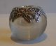Antique English Threaded Glass Match Striker - Art Nouveau Sterling Silver Mount Other photo 3
