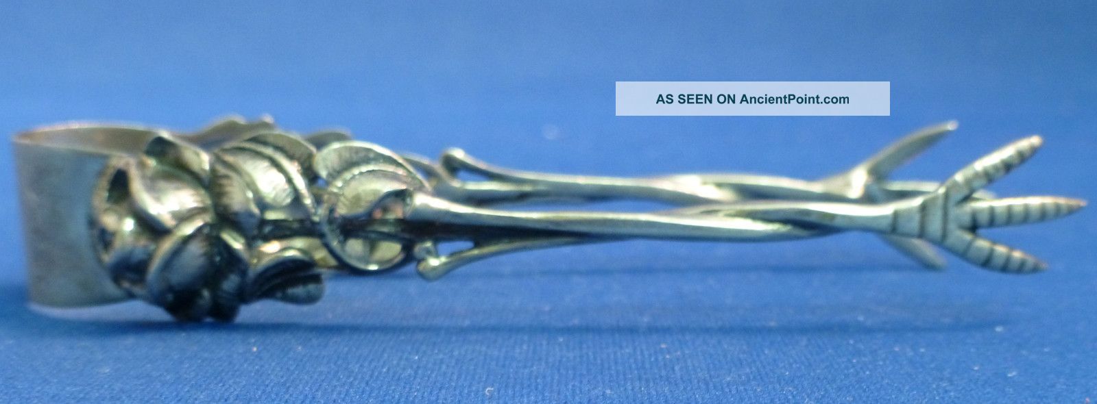 Figural Rose - 800 Sterling Large Sugar Tong Other photo