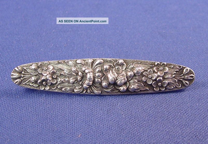 Stieff Repousse Sterling Bar Pin Other photo