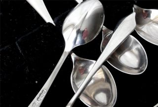 Fine Cased Set Of Trefid Rattail Silver Spoons - 1937 Thomas Bradbury & Sons Ltd photo