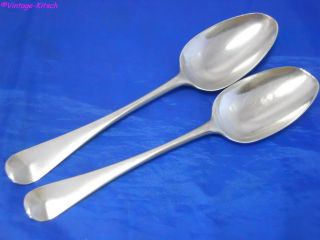 Rare Pair 1764 Sterling Silver Tablespoons Wm Turner 144g photo