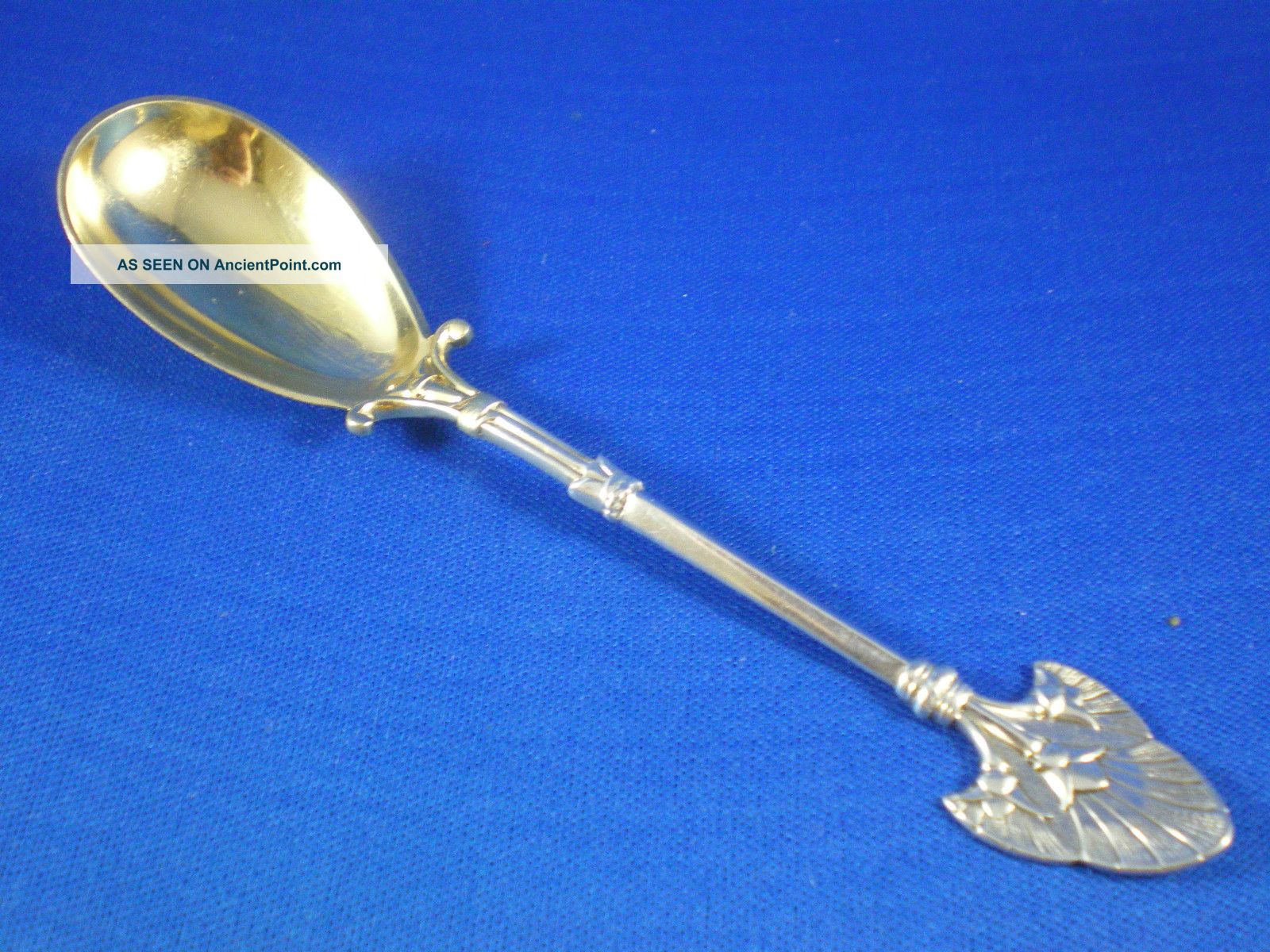 Antique Gorham Sterling Lotus Pattern Egg Spoon Gilded Bowl Other photo