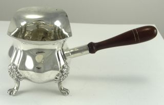 Sterling Silver Pipkin Poole Lancaster Rose Wood Handle Four Footed Gravy Boat photo
