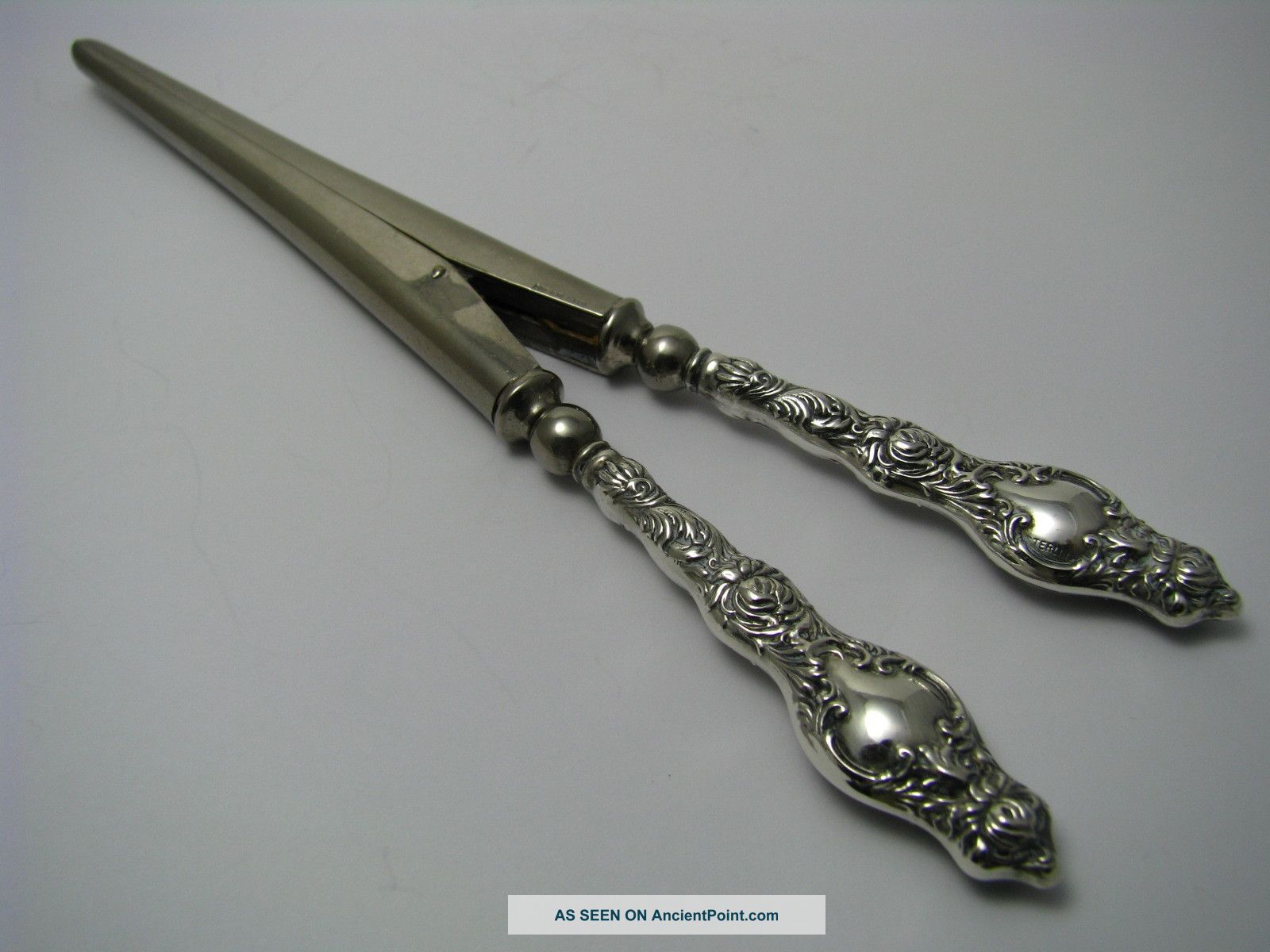 Steel Glove Stretcher W/sterling Silver Handles Usa Ca1900s Other photo