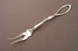 Unusual Sterling Pickle Serving Fork - Frank Whiting photo