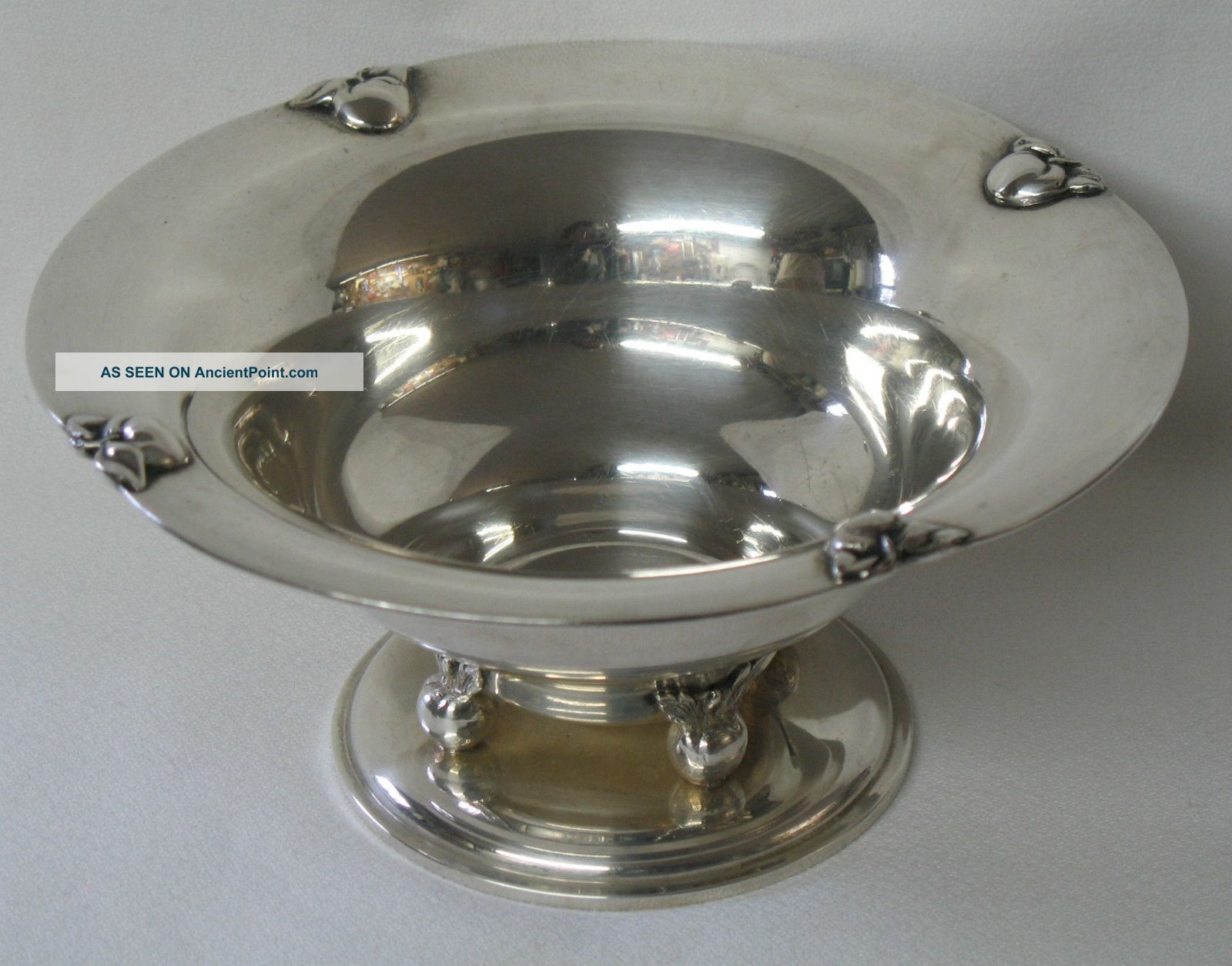 Graff Washbourne & Dunn Sterling Silver Dish Bowl Figural 3 - D Aesthetic Fruit Other photo