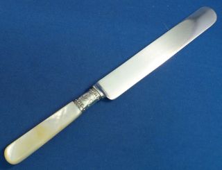 Set Of 6 Mother Of Pearl & Sterling Knives - 9 