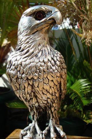 Amazing Eagle Statue Solid Silver Museum Quality Stamped 999 One Of Kind photo