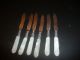 Mother Of Pearl Dessert Knives - Handle With Sterling Silver Band - Six Other photo 1