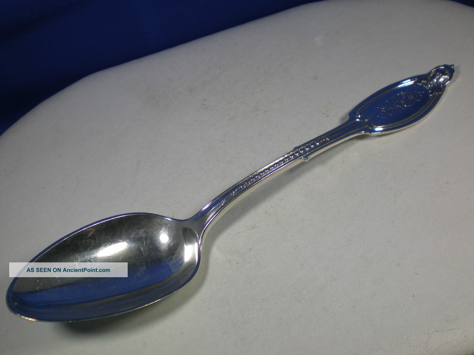 Rare Antique Albert Coles Coin Silver Medallion Pattern Teaspoon Other photo