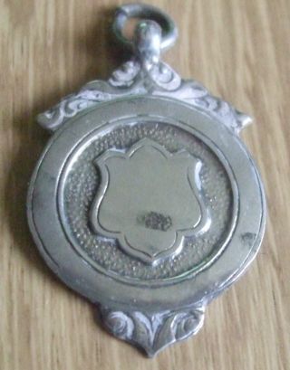 1933 Solid Sterling Silver Football Fob Medal photo