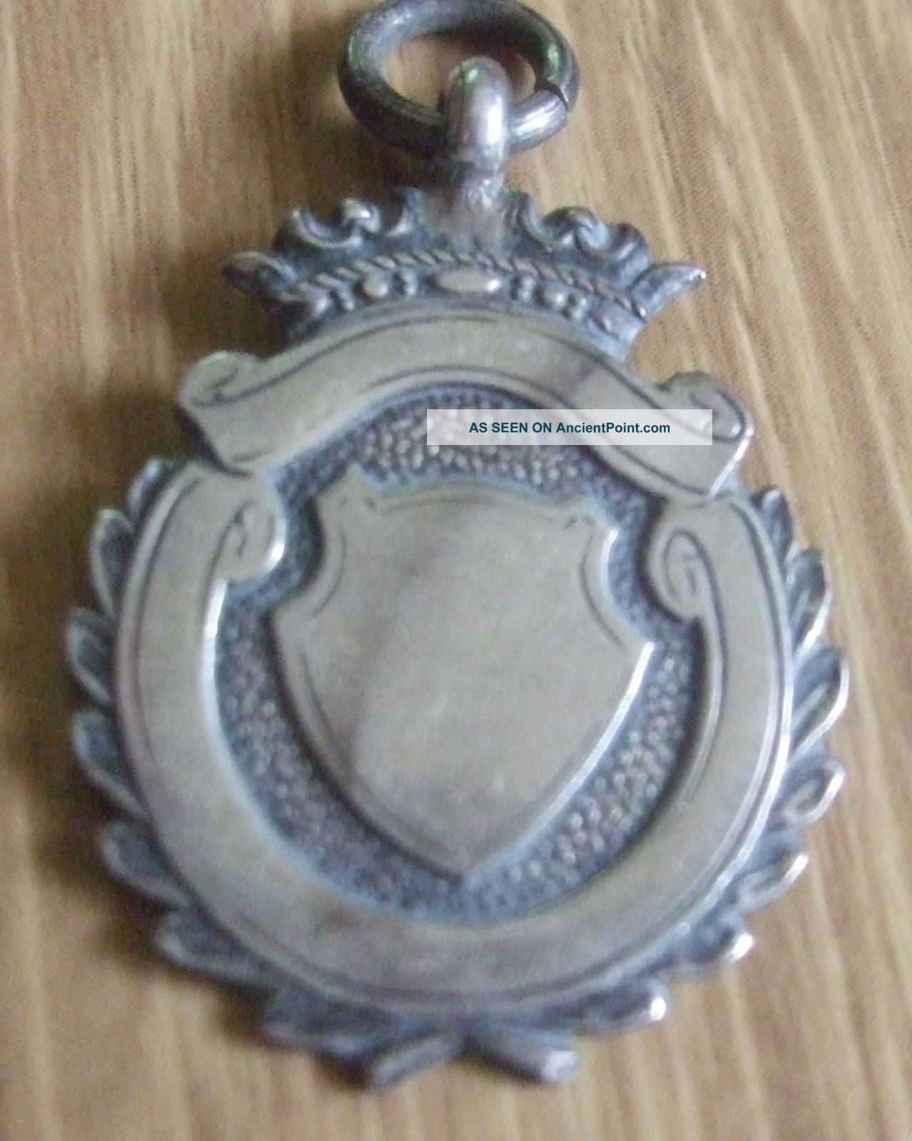 1923 Solid Sterling Silver Football Fob Medal Other photo
